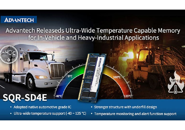 Foto Advantech lanza la memoria de temperatura ultraancha para aplicaciones en vehículos y para la industria pesada.